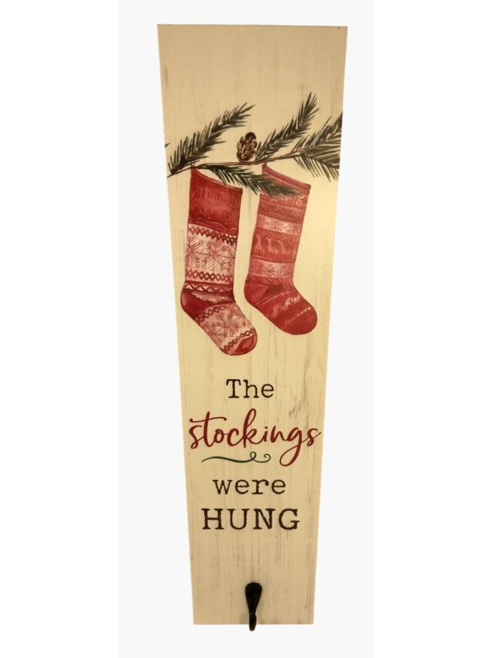 Christmas Stocking Hanger Hook Were Hung Wood Sign Board P Graham Dunn USA